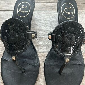 Jack Rogers Women’s Studded Black  Slip on  Wedge Sandals  Shoes  size 8